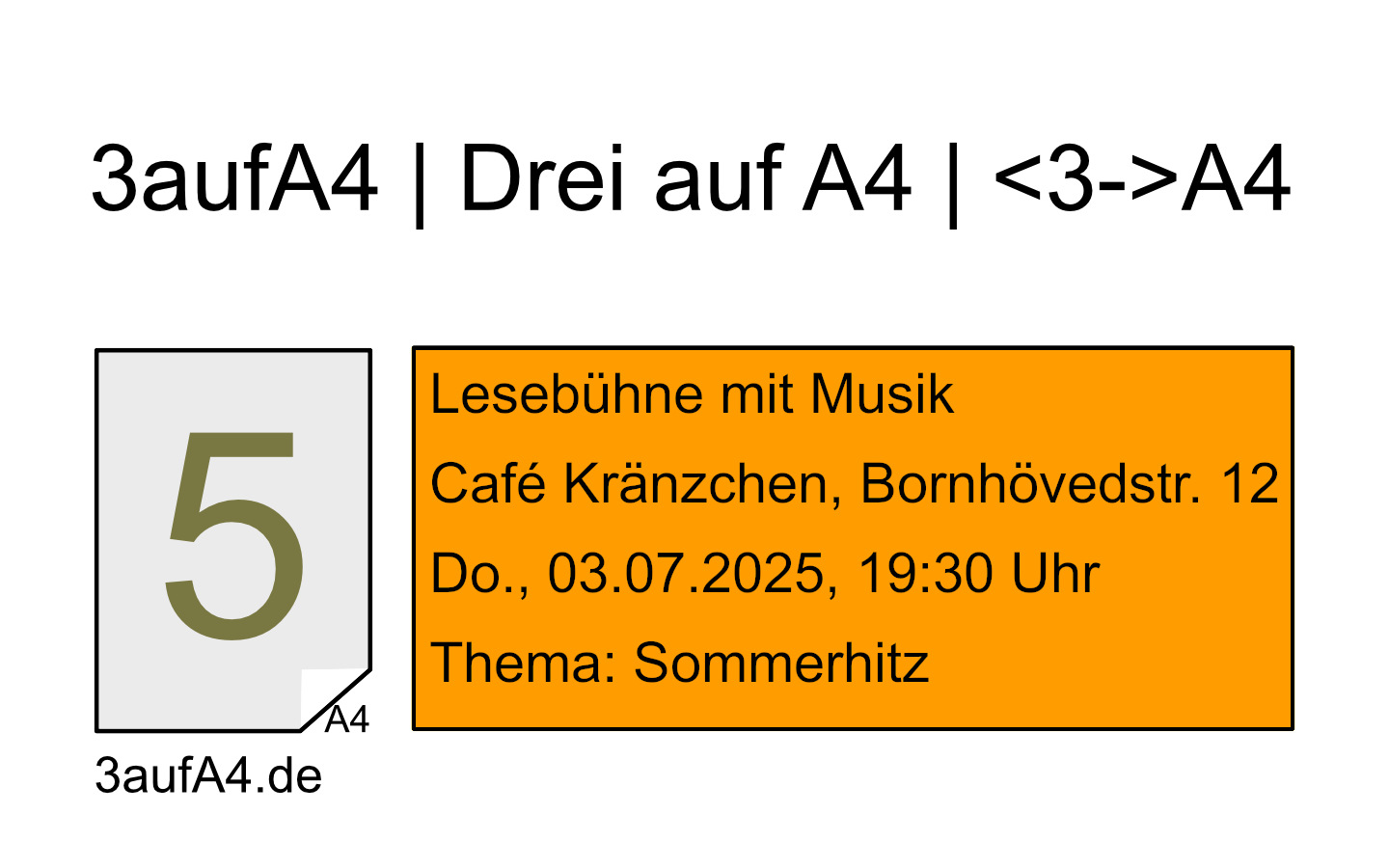 Ankündigung Lesung 3aufA4 am 03.07.2025 in Schwerin