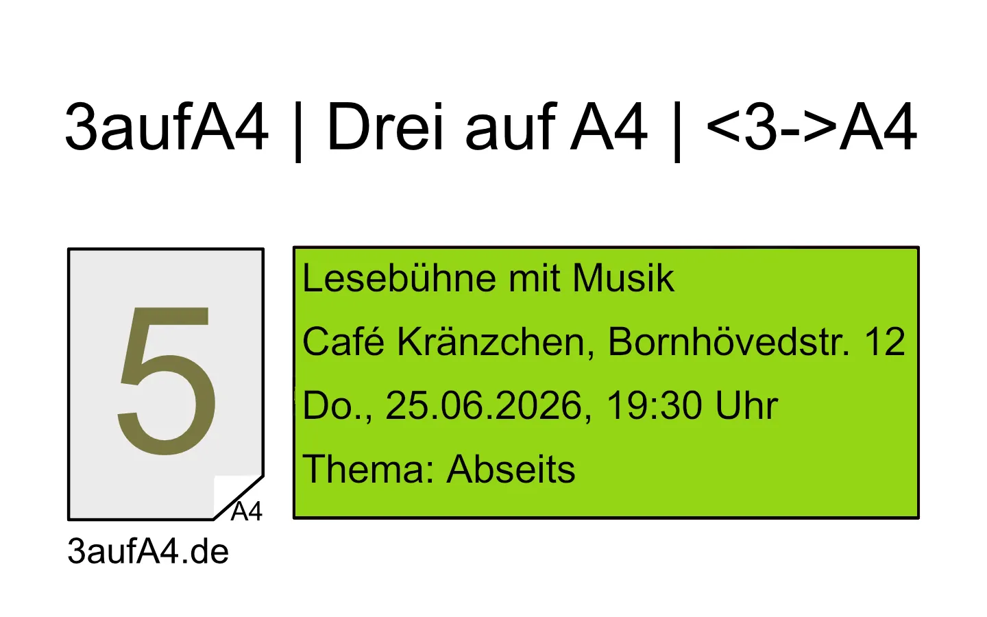 Abseits: 3 auf A4 liest vor der Sommerpause