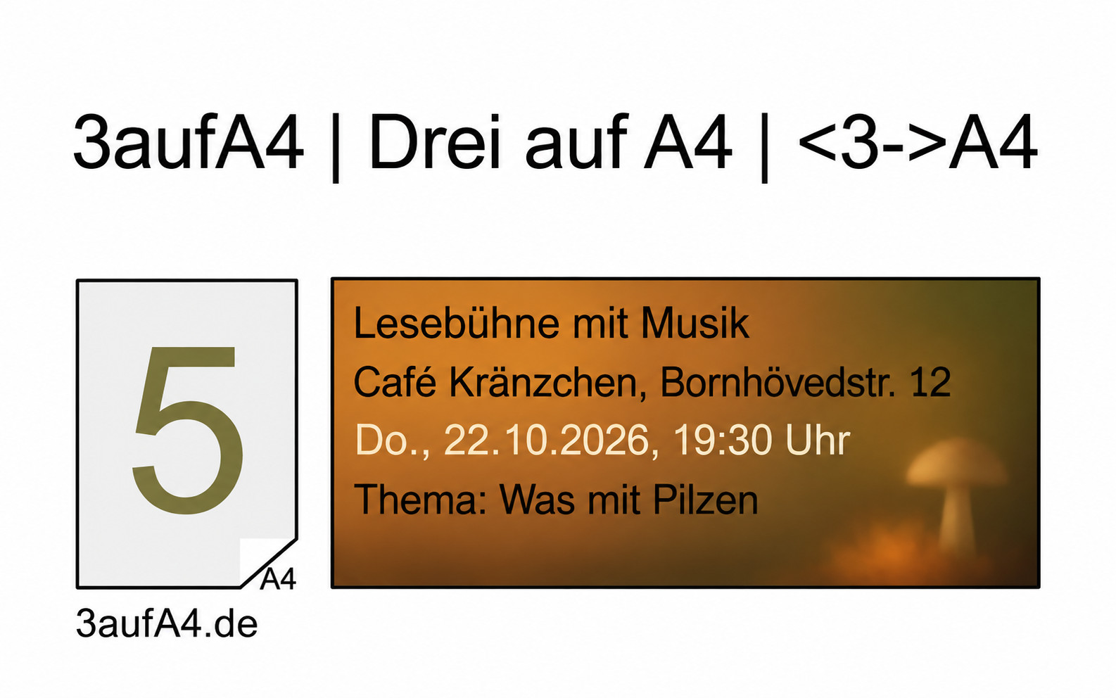 Im Oktober lesen wir: „Was mit Pilzen“
